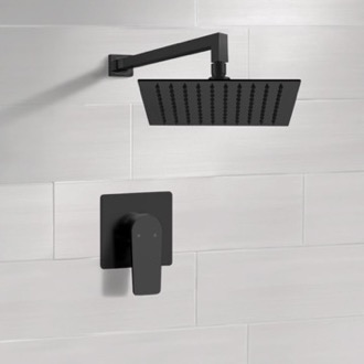 Shower Faucet Matte Black Rain Shower Faucet Set, Rain Shower Head, Shower Faucet Remer SS43